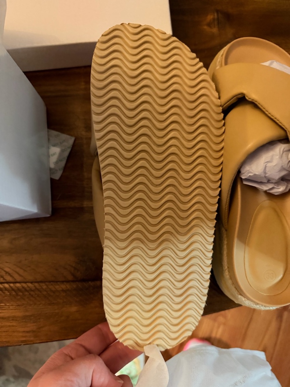 Nude Cross-Band Slide Sandals - Picture 4 of 4